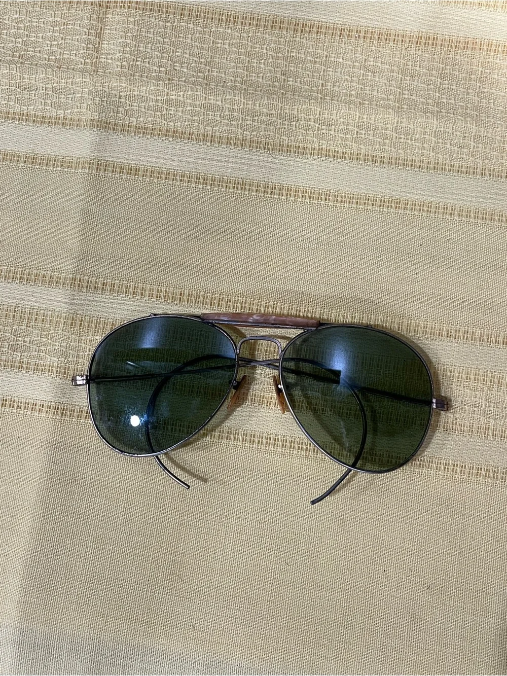 VINTAGE 1970s Rare B&L Ray-Ban Outdoorsman Aviators + OG Faux-Croc Leather Case